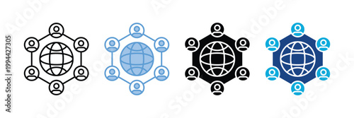 Networking Icon Set Multiple Style Collection