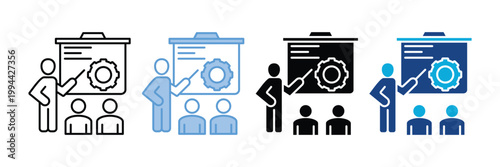 Training Icon Set Multiple Style Collection