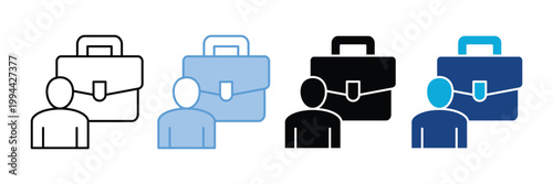 Job Icon Set Multiple Style Collection