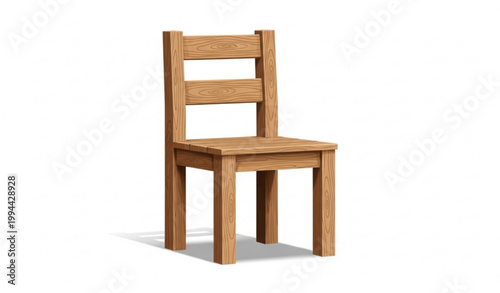 Wooden Chair Realistic Furniture Vector Illustration