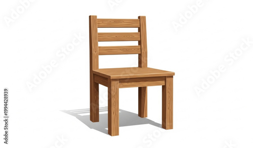 Wooden Chair Realistic Furniture Vector Illustration