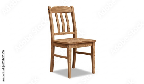 Wooden Chair Realistic Furniture Vector Illustration
