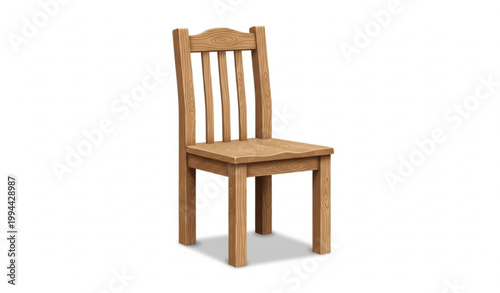 Wooden Chair Realistic Furniture Vector Illustration