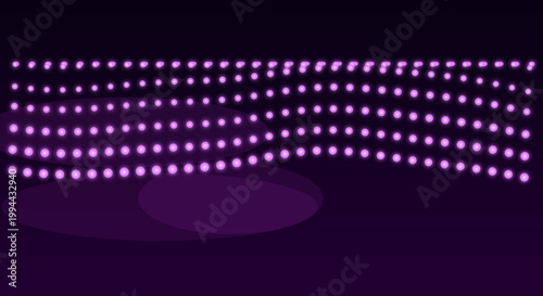 Purple LED lights installation in dark room with futuristic ambiance for nightclub decor
