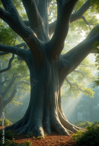Unique Beech Tree with Gray Trunk Charismatic Aesthetic Natural Wonder