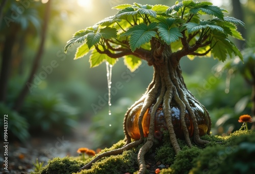 Unique Bottle Tree with Water-Storing Trunk Captivating Garden Feature Extraordinary Natural Form