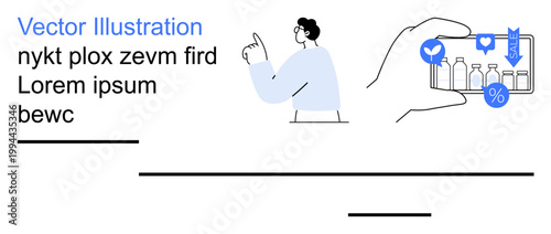 Online shopping, ecommerce trends, digital health, mobile apps, retail innovation, pharmaceutical purchases. A hand holds a smartphone showing health products. Online shopping and ecommerce trends