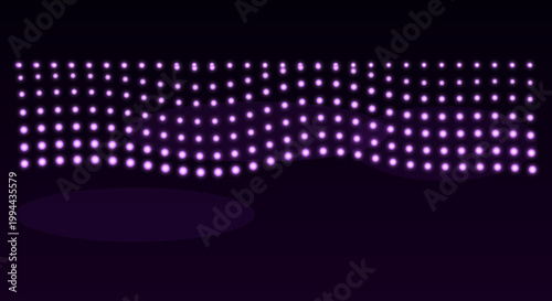 Purple LED lights installation in dark room with futuristic ambiance for nightclub