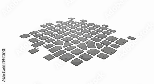 Gray cobblestone texture, arranged in a repeating pattern with a sense of depth