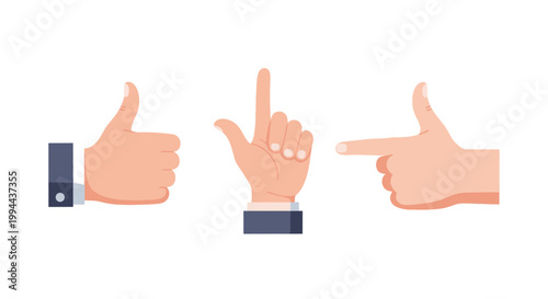 Set of human hand gestures with suit cuffs. EPS Editable. Vector Illustrations.