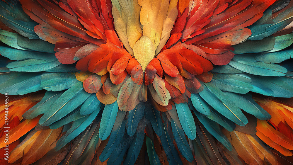 Obraz premium colorful wing feather texture 