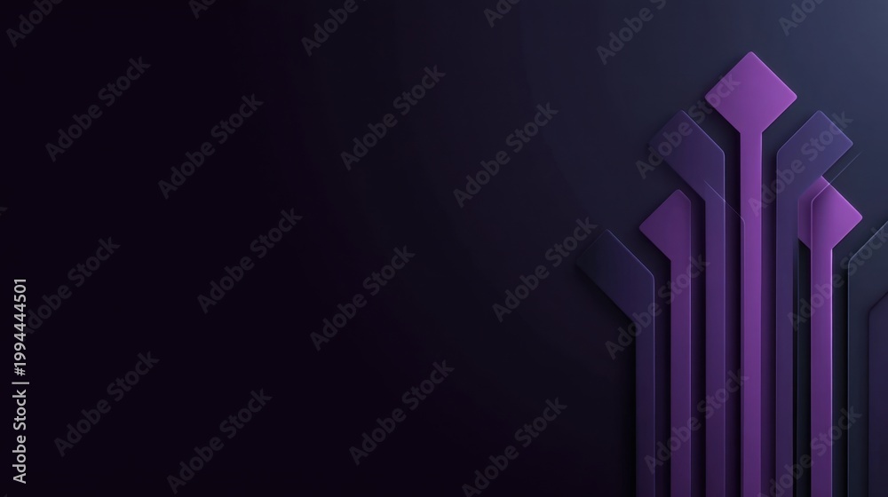Fototapeta premium Abstract purple and black gradient background with geometric patterns and lines creating a modern digital design for technology or creative projects
