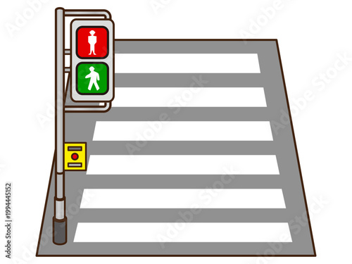 	横断歩道と信号機のイラスト素材2