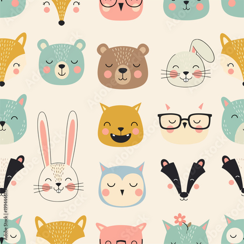 Photography Cozy and warm animal face pattern designed for kids comfort items