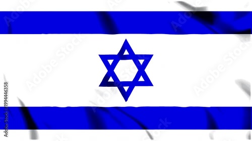 Flag of Israel, video. Israeli flag waving on the wind