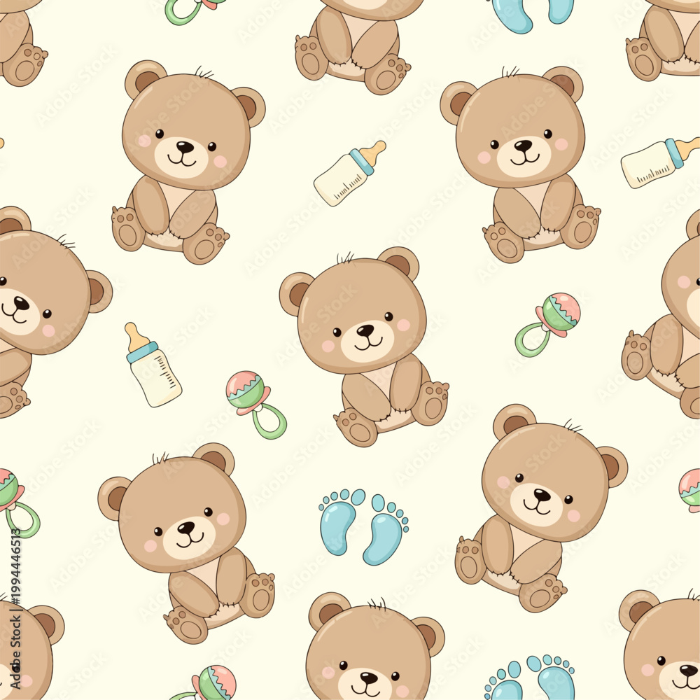 Naklejka premium seamless pattern with teddy bears