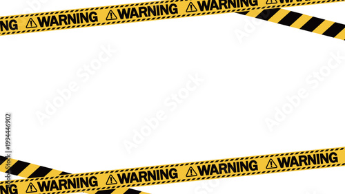 「警告」「warning」の警告テープのフレーム。テキストエリア。コピースペース。（"warning" warning tape frame. Text area. Copy space.）
