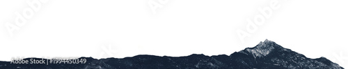 Panorama of Mount Athos in Greece with high resolution cut out on transparent background in png format