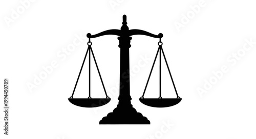 Silhouette of Justice Scales - Symbol of Law and Fairness.