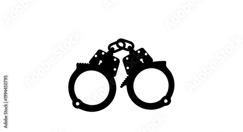 Silhouette of Handcuffs - Symbol of Law, Justice, and Confinement.