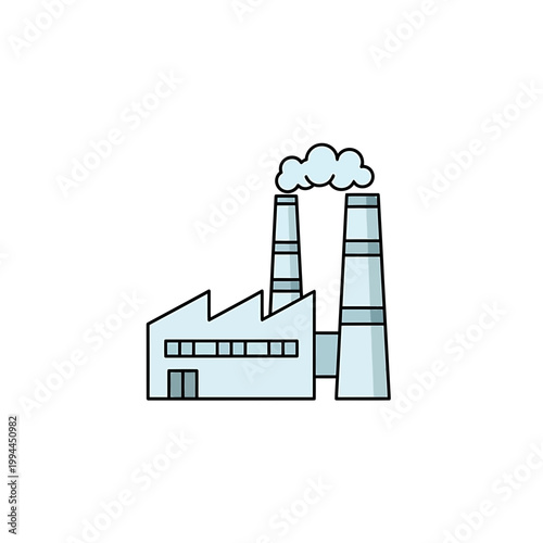 Industrial manufacturing factory with smoking chimneys vector
