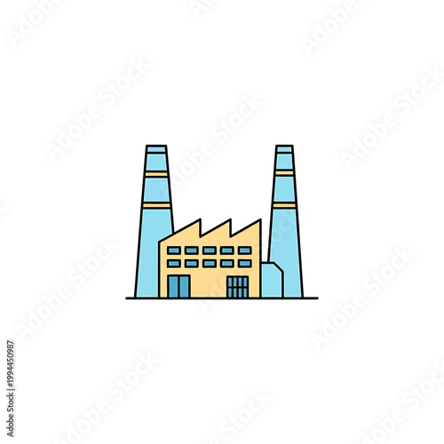 Industrial factory building vector icon illustration