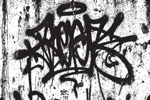 Black and White Grungy Street Art Graffiti Tag Texture