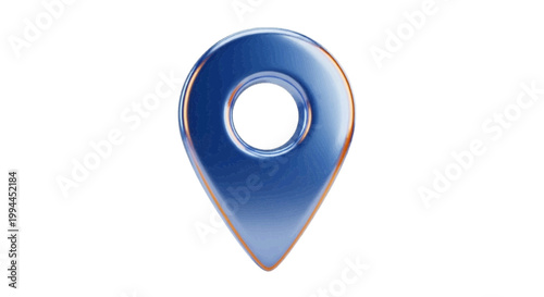 Free Download Vector illustration of 3d render of a blue glossy map location pin icon on a transparent background - GFXLoad