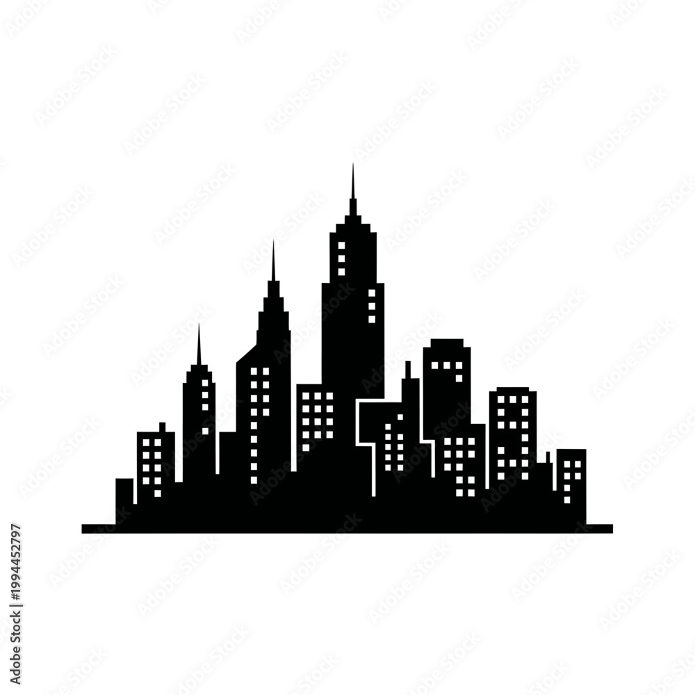 Obraz premium Modern city skyline silhouette vector illustration