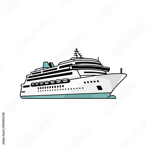 Modern luxury cruise ship vector illustration