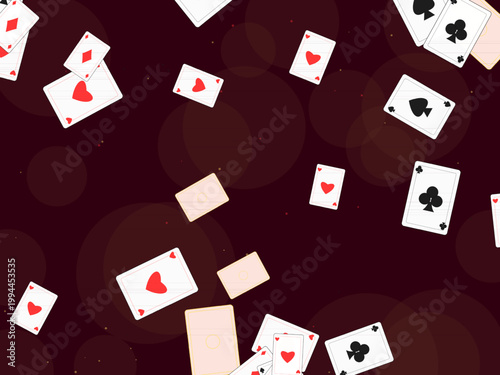 Classic Playing Cards Poker Pattern Design Backdrop