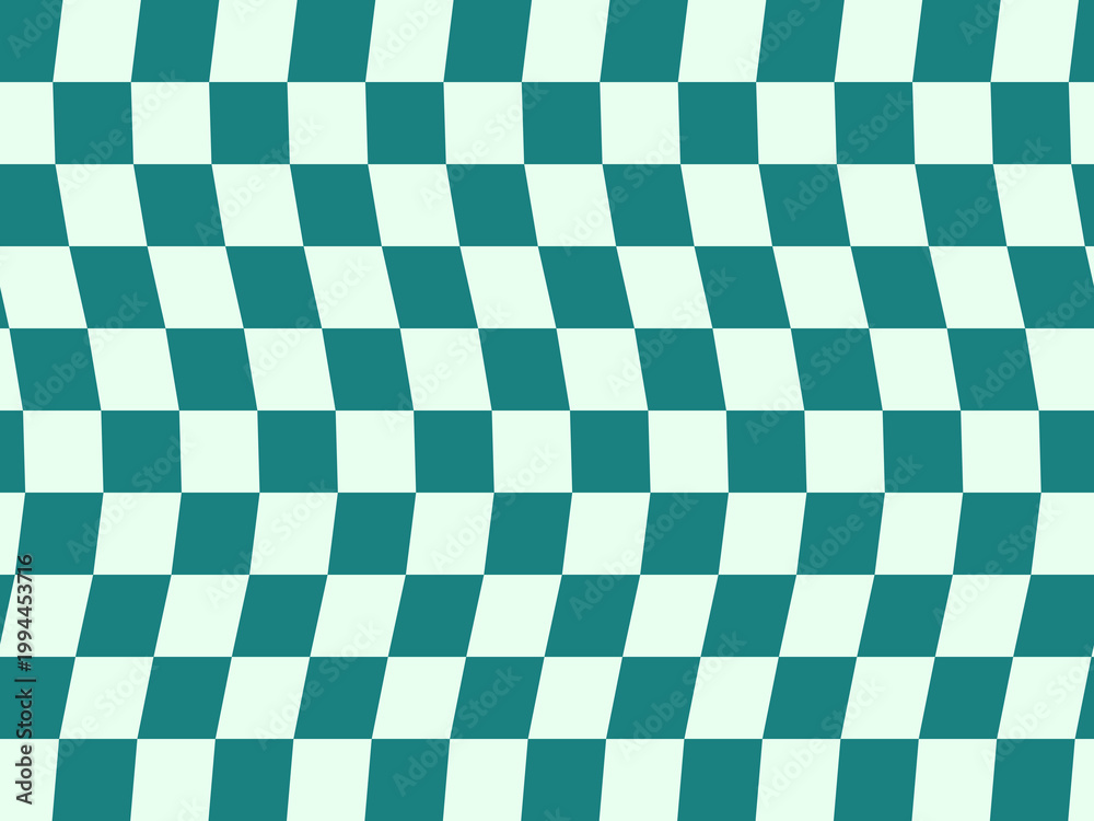 Obraz premium Retro Distorted Checkerboard Trippy Pattern Background