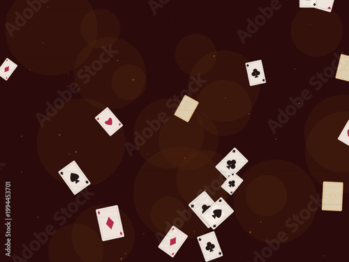 Retro Playing Card Deck Suits Pattern Background