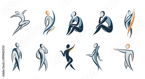 Dancers in various dynamic poses.