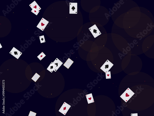 Retro Playing Card Deck Suits Pattern Background