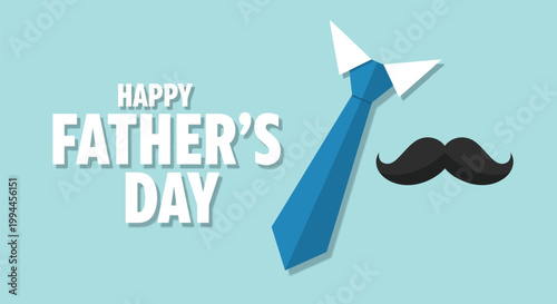 Happy father's day paper airplane tie mustache celebrate dad