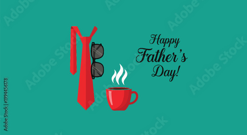 Happy father's day coffee tie sunglasses a perfect dad celebration