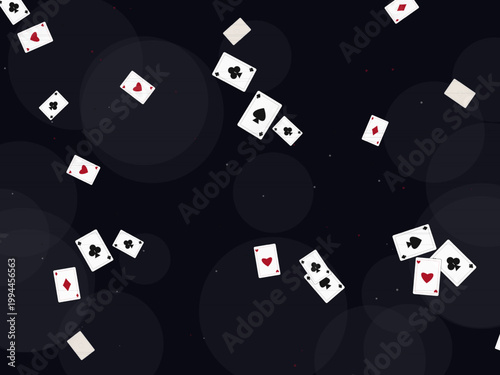 Retro Playing Card Deck Suits Pattern Background