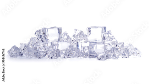 Pile of ice isolated on white background, Artificial acrylic ice