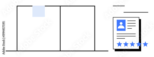 Digital profile with user avatar and details next to a segmented layout. Ideal for identity verification, user assessment, digital ratings, reviews, personal profiles, online resumes, professional
