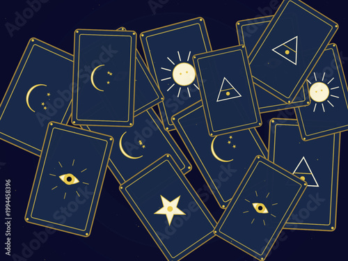 Magical Tarot Deck Astrology Zodiac Pattern Background