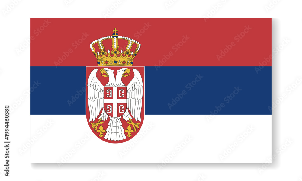 Obraz premium Serbia national flag in flat style. Vector flat background.