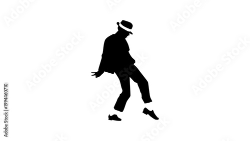 moonwalk dancer, black isolated silhouette