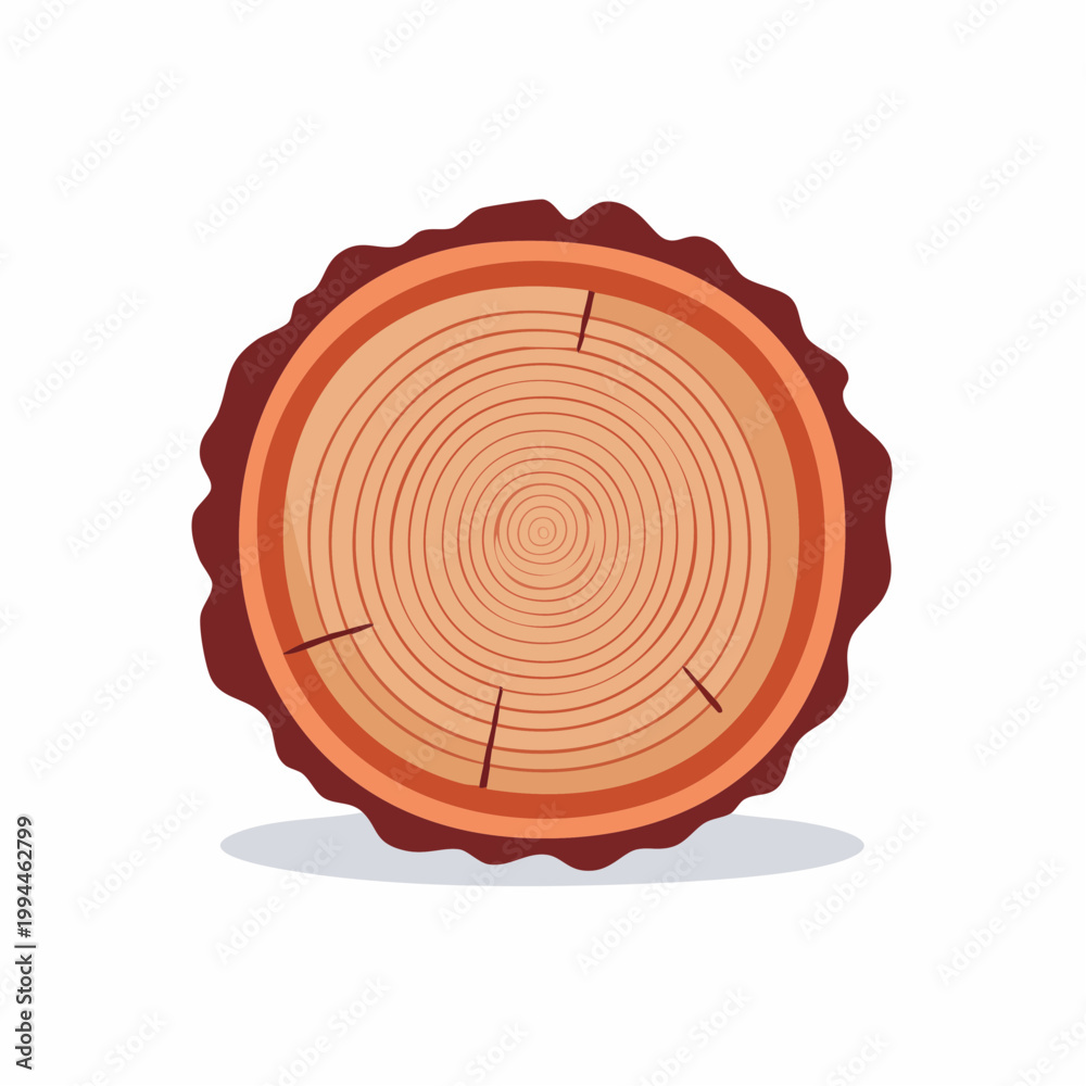 Fototapeta premium Cross-section of a tree trunk with growth rings