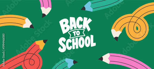 Welcome back to school clipart poster, cards, bannner set design. Back to school greeting cover collection in paper colorful grid space background with educational flat elements and copy space.