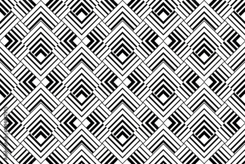 Abstract geometric pattern. A seamless vector background. White and black ornament. Graphic modern pattern. Simple lattice graphic design.
