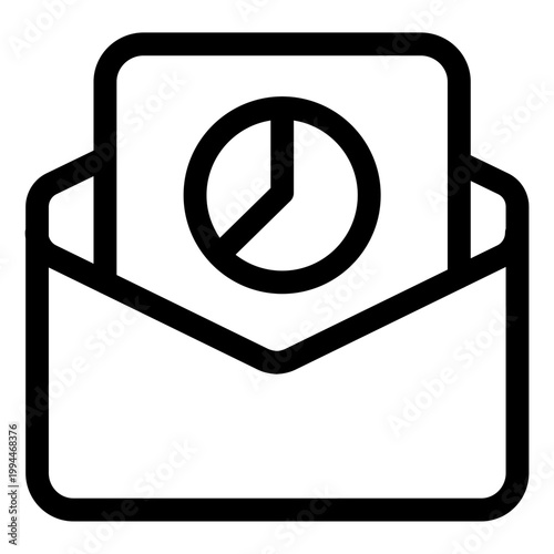 Email with pie chart icon