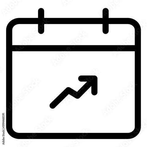 Calendar with growth chart icon