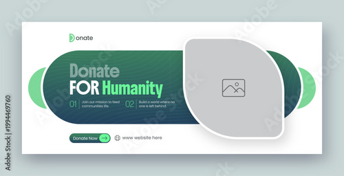 Charity fundraising & donation web banner and facebook cover design template 
