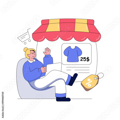 Editable design illustration of online shopping discount         